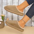 thumbnail image 4 of Suede Slippers for Women Casual Soft Sole Furry Lined House Slippers Winter Warm Indoor Slip on Shoes, 4 of 9