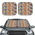 thumbnail image 2 of JUNZAN Funny Dogs Family Pattern Car Windshield Sun Shade | Reflective Sunshade | Foldable 2-Piece Sun Shield Protect Your Car | Fits Sedans, SUVs, Hatchbacks-Small, 2 of 6