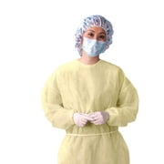 Lightweight Multi-Ply Fluid Resistant Isolation Gowns,Yellow,Regular