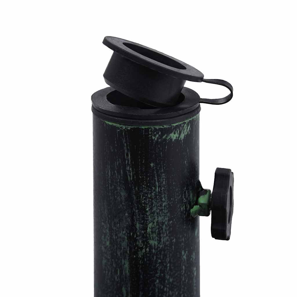 vidaXL 28.8 lb Green Square Cast Iron Patio Umbrella Base, Adjustable Height