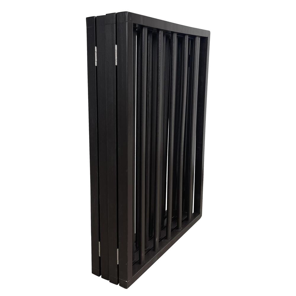 AmeriHome WFPGB4 72 in. Freestanding 4-Panel Folding Wood Pet Gate - Brown