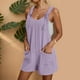 thumbnail image 1 of MKLEKYY Pijama Corto Para Mujer, Mono Informal De Verano, Pantalones Cortos Con Tirantes Ajustables, Mono De Pierna Ancha Con Bolsillos, 1 of 4