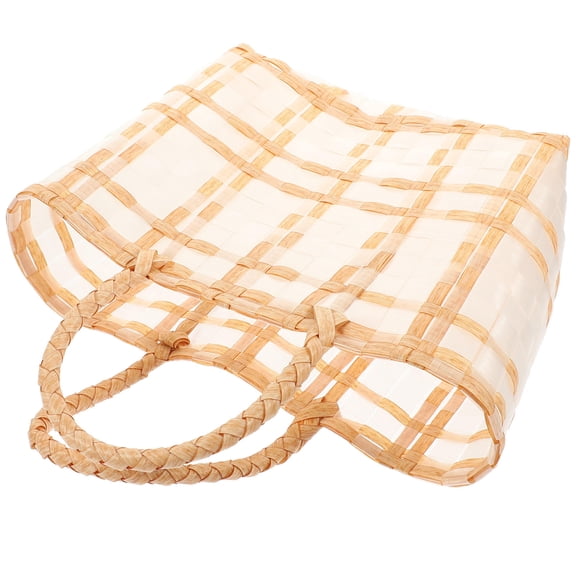 Soimiss Bridesmaid Bag Woven Pattern Bag Yellow Storage 1Pcs