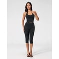 thumbnail image 5 of IBTOM CASTLE Capri Workout Sets for Women V Neck Halter Sports Bra High Waist Capri Leggings 2 Piece Yoga Pilates Outfits S Black, 5 of 7