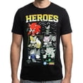 thumbnail image 2 of DC X Sonic The Hedgehog Men's T-Shirt Heroes Comic Book Panel Distressed Graphic Print Tee, 2 of 5