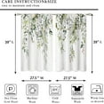 thumbnail image 2 of Farmhouse Eucalyptus Botanical Small Kitchen Curtains Rustic Leaves Window Treatment Wooden Floral Sage Mint Green Cafe Short Curtains for Bathroom Dining Tier Treatment Drapes 27.5x39 inch, 2 of 6