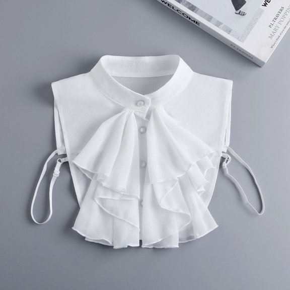 Fashionable Collar For Women Bow Tie Decorative Shirt Collar Stylish Detachable Blouse Neckline Accessory Blouses for Women Shirt under Sweater Choker Top Layering for Women Half N Detachable Cap
