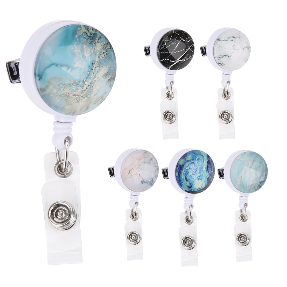 Ccdes Retractable Lightweight Badge Reels, ABS, 6 Count