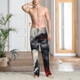 thumbnail image 2 of Sikiie Red Black Ink Style Bald Eagle Mens Pajama Pants Sleep & Lounge Pants, PJ Bottoms With elastic waistb and Pockets Medium, 2 of 6