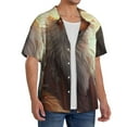 thumbnail image 2 of Xecao Mystic Fox With Halo Men's Casual Short-sleeved Shirt, a button-up collared shirt with a pocket-4X-Large, 2 of 5