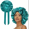 thumbnail image 3 of Silk Sleep Bonnet for Women – Lightweight Single Layer Hair Bonnet with Adjustable Tie Band for Curly & Natural Hair by ROHAJSHOP, 3 of 15