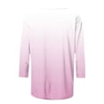 thumbnail image 5 of TKLPEHG Dressy Tops for Women Fashion Summer Casual Crew Neck Three-quarter Sleeve Tops 3/4 Sleeve T Shirts Lightweight Gradient Color Graphic Tee Loose Going Out Tops Blouse(Pink,XL), 5 of 5