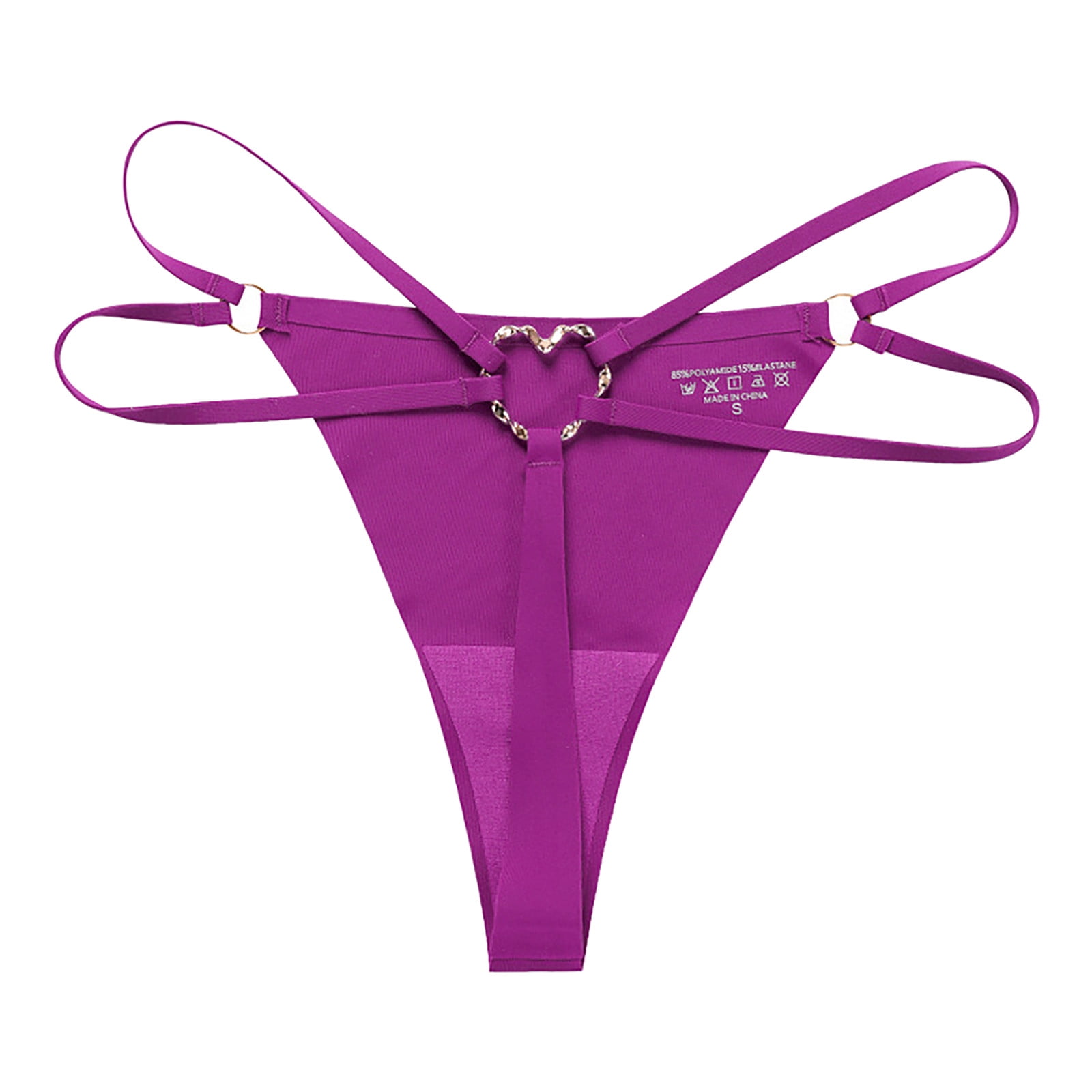 Ladies Panties Seamless Thong Metal Ring Sexy Plus Size Cotton Crotch