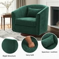 thumbnail image 3 of Swivel Accent Chair for Living Room, Sofa Chairs with Wood Base Side, Comfy Swivel Accent Chair with Wide Upholstered, for Living Room, 3 of 7