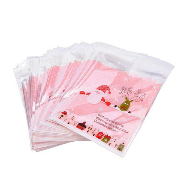 100 Pcs Christmas Cookie Bags Cookie Bakery Decorating Bags Biscuit Roasting Treat Gift Diy Plastic Bags For Halloween Christmas Day Walmart Com Walmart Com