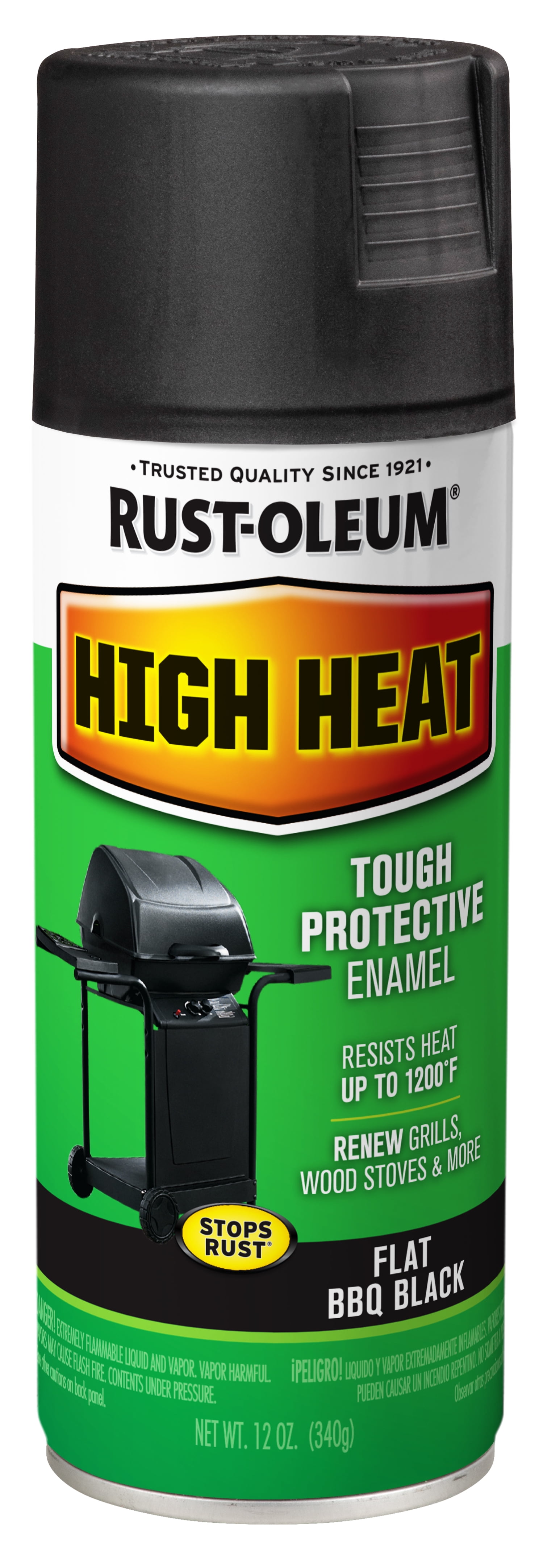 (2 pack) 6 Pack, Bar-B-Que Black, Rust-Oleum Specialty Satin High Heat Spray Paint- 12 oz