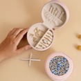 thumbnail image 5 of Fuzoiu Colorful Butterfly1 Print Portable Jewelry Box,Round Mini Leather Travel Jewelry Case,Small Travel Jewelry Organizer,Jewelry Holder for Ring Necklace Earring for Women Girls-Pink, 5 of 7