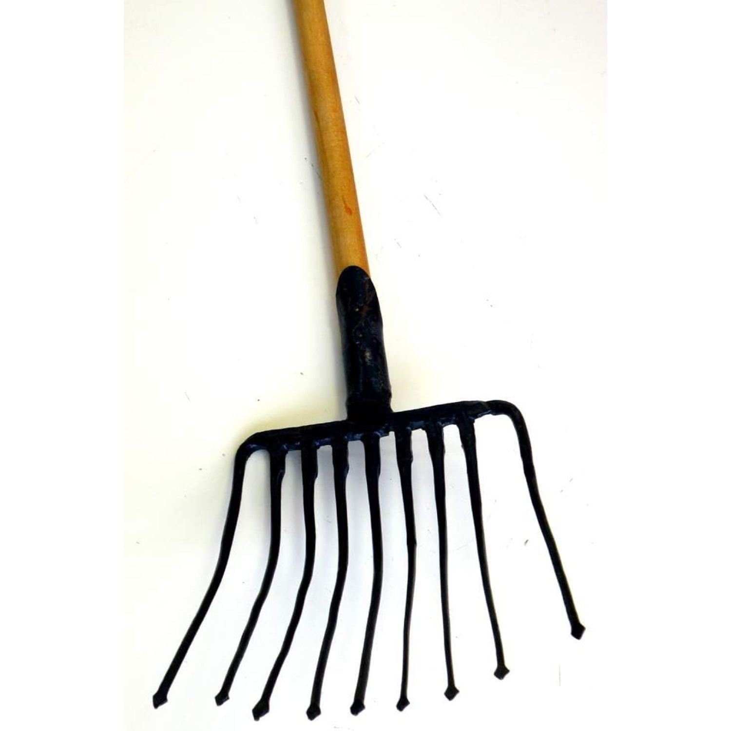 HElectQRIN Manure Pitchfork/Bedding Fork, 9Tine, Long Hardwood Handle
