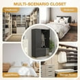 thumbnail image 2 of Lumiinofami 2 Door Armoire for Bedroom, Fluted Tall Wardrobe with 2 Drawers and Hanging Rod, Closet Storage Organizer, Black, 2 of 10