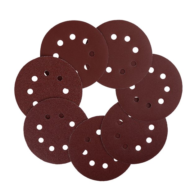 140pcs 5 Inch 8 Hole Hook and Loop Sanding Discs 40 60 80 120 150 180