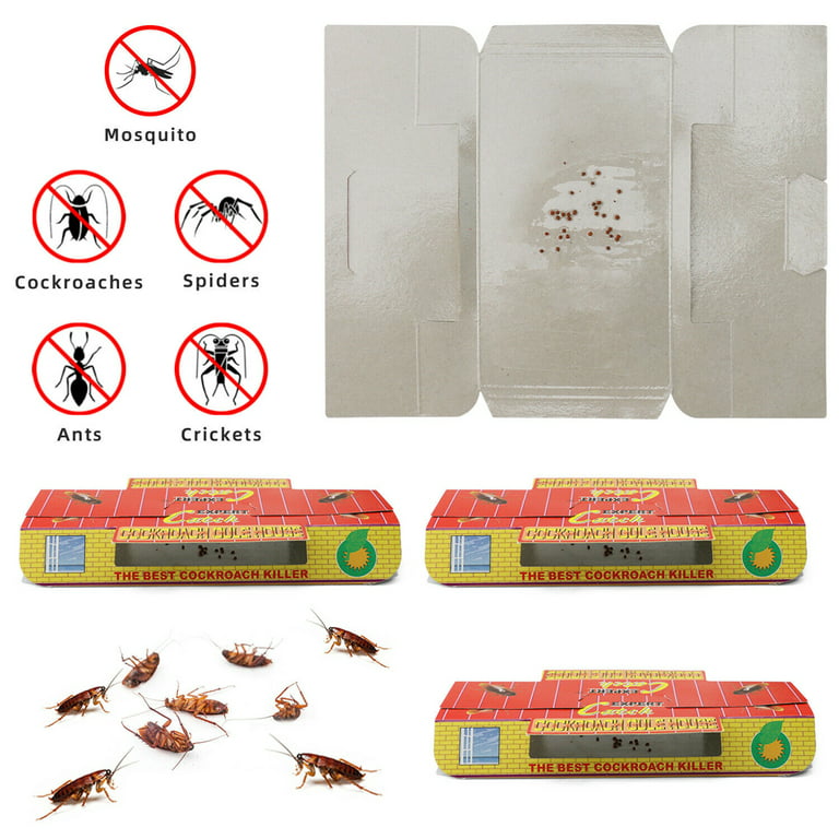 Roach Trap – 20 Pack | Sticky Indoor Glue Traps for Roaches and Other Bugs  and Crawling Insects | Adhesive Cockroach Motel, Bait Trap, Monitor, Killer