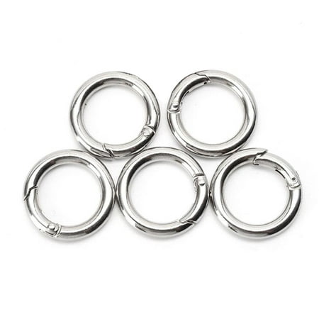 5pcs Round Carabiner Keychain Spring Snap Clip Ring for Camping Climbing
