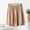 Khaki women's plus size palazzo shorts a1, variant on Women's Plus Size Elastic Waist Shorts Flowy Loose Casual Summer Beach Lounge Trousers Cropped Palazzo Style, Black 4XL