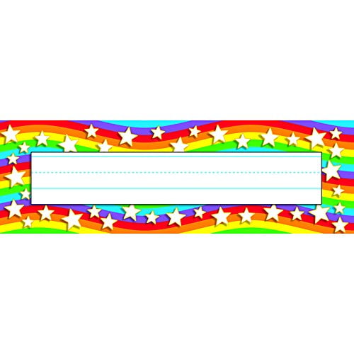 Star Rainbow Desk Toppers Name Plates 36 Per Package T Great For Use As Labels Locker s And As A Learning Tool To Teach Printing Skills By Trend Enterprises Walmart Com