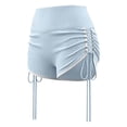 thumbnail image 5 of Likimi Womens Mini Shorts With Pocket Summer Drawstring Solid Color Slim Fit Comfort Shorts Light Blue Size Xl, 5 of 6