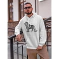 thumbnail image 2 of Side View Lion Sketch Hoodie Men -Image by Shutterstock, Male Small, 2 of 4