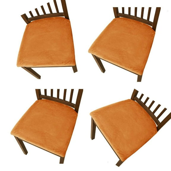 Pack Of 4 Stretchy Seat Covers Velvets Kitchen Dining Chair Cushion Protectors