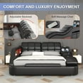 thumbnail image 6 of Queen Size Multifunctional Bed Frame, Upholstered Storage Platform with Right-Side Massage Recliner, Music Speaker, USB Charging Station, 6 of 7