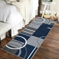 thumbnail image 2 of FairOnly 2'x6' Navy Blue Modern Washable Runner Rugs Geometric Circle Print Non Slip Runner Rugs for Hallway Entryway Laundry Kitchen Rug, 2 of 7