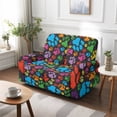 thumbnail image 2 of SCRAWLGOD Rainbow Paw Print Recliner Loveseat Slipcovers for Living Room Stretch 6 Piece Reclining Cover with Pocket Anti Scratch Recliner Cover, 2 of 8