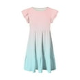 thumbnail image 5 of Gubotare Girl Dresses Girls Summer Spring Dress Floral Ruffle Cute Fancy Dress Casual Flowy Short Sleeve (Sky Blue,Size 5-6 Years), 5 of 5