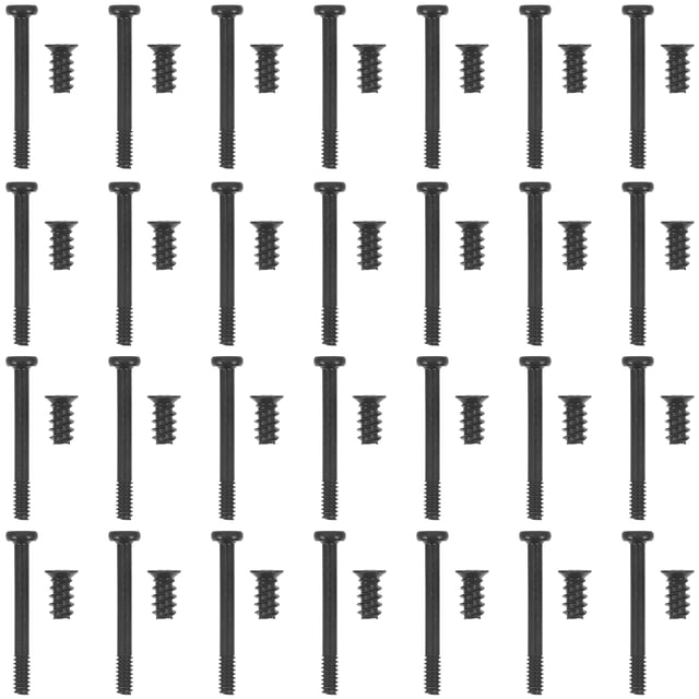 60pcs Case Fan Screw Flat Head Tapping Screw Set Case Screws Set Supplies (30pcs Long Screws + 30pcs Short Screws Black)