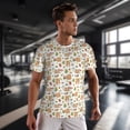thumbnail image 3 of Wukai Squirrel And Mushroom Print Men's Short-Sleeved Mesh T-Shirt,Quick-Dry Short Sleeve Workout T-Shirt-, 3 of 8