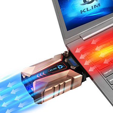 Klim Klim Cool Metal Laptop Cooler Fan - The Most Powerful Gaming External Air Vacuum - Computer Usb For Immediate Cooling - Slim - Portable - Quiet - Cooling Pad To Solve Internal Overheating Elec