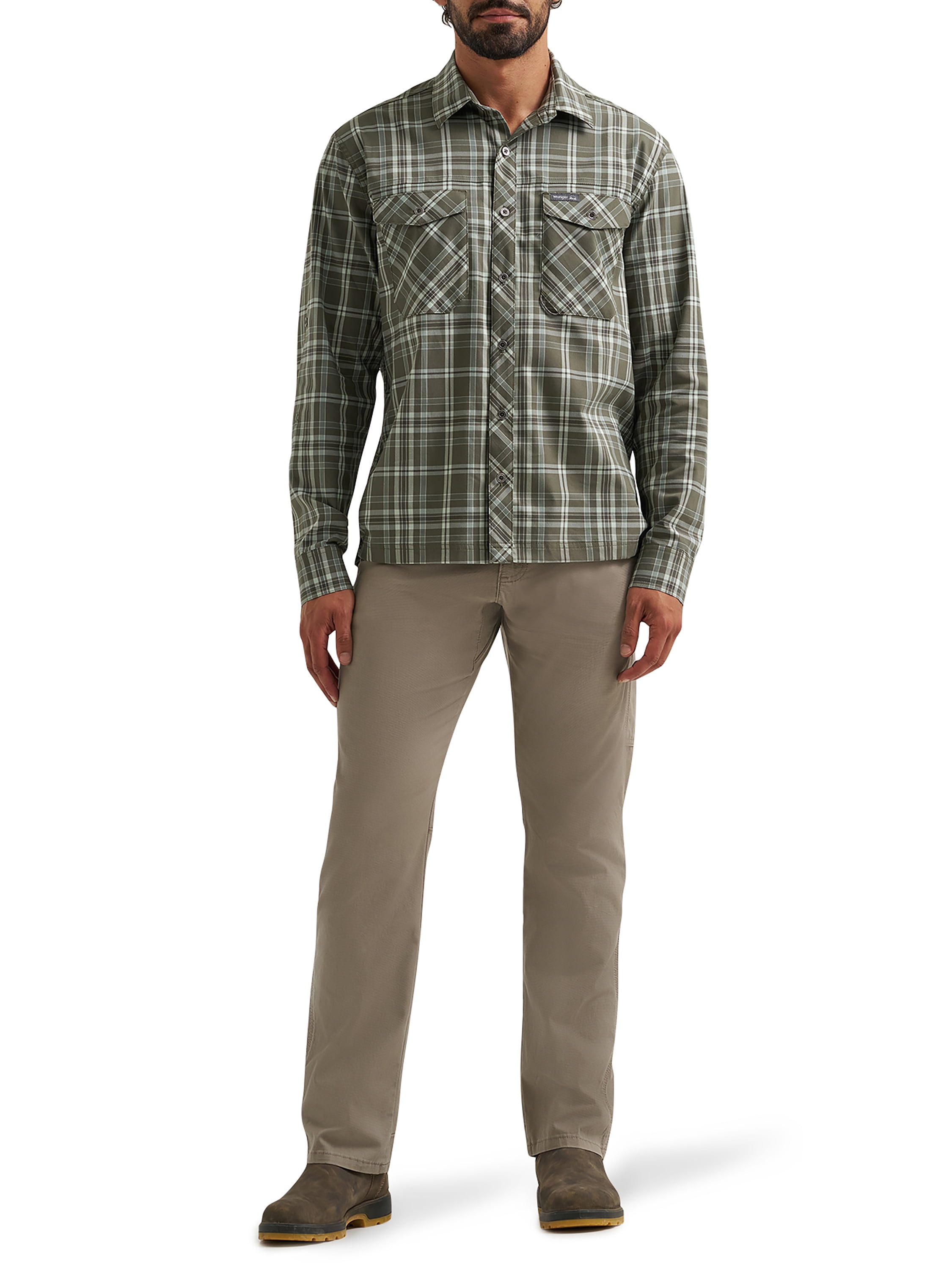 Wrangler® Men's and Big Mens Outdoor Long Sleeve All Season Stretch Shirt, Sizes S-3XL