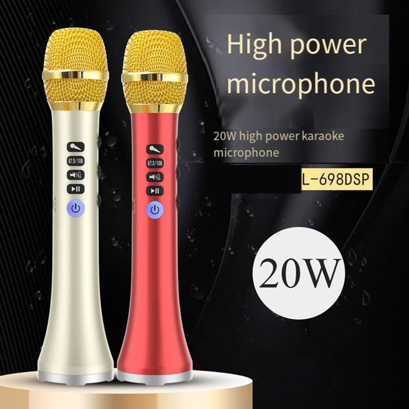 L-698DSP 20W Bluetooth Microphone with Wireless Speaker for Enhanced Sound Quality Black