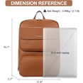 thumbnail image 3 of Leather Backpack for Women 15.6 inch Laptop Backpack Purse Casual Business Travel Computer Shoulder Bags with Trolley Sleeve Brown, 3 of 7