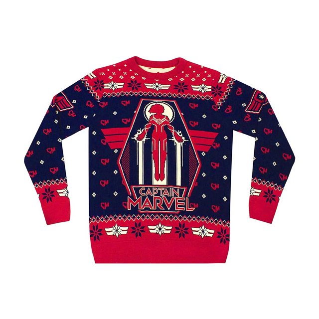 Captain Marvel Chandails de Noël Laids en Tricot Haut de Gamme pour Femmes