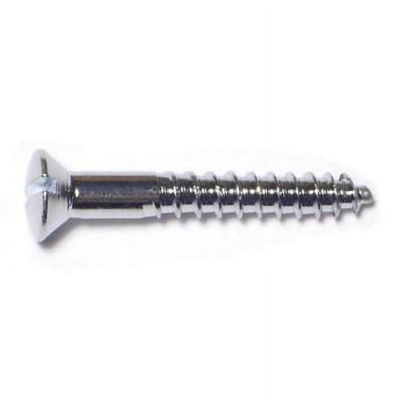 #6 x 1" Chrometint Brass Slotted Oval Head Wood Screws WSOB-122