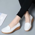 thumbnail image 6 of Viluyesy Womens Wedge Loafers, Comfortable Round Toe Soft Sole Fashion Casual Work Walking Shoes White, 6 of 9
