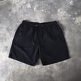 thumbnail image 2 of KPOPLK Mens Elastic Waist Drawstring Shorts Casual Classic Fit Stretch Flat Front Shorts with Pockets Size M,Black, 2 of 6