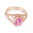 thumbnail image 3 of AFFY Celtic Lady's Simulated Pink Tourmaline Ring In 14K Rose Gold Plated 925 Sterling Silver Jewelry for Ladies, Ring Size 9, 3 of 4