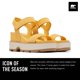 thumbnail image 2 of Sandalias de cuña Sorel Joanie IV con correa en Y para mujer, amarillas, talla 10, 2 of 7