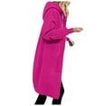 thumbnail image 1 of WEAIXIMIUNG Chandails en Molleton pour Enseignants Grande Taille Femmes Automne Hiver Mode Décontractée Couleur Unie à Capuche avec Cordon de Serrage Poches Zippées Long Manteau, 1 of 5