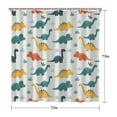 thumbnail image 5 of Light Green Dinosaurs Leaves Pattern Shower Curtain 72"x72" ,Bathroom Decorative Shower Curtains Set with 12 Hooks,Modern Waterproof Washable Shower Curtain, 5 of 6