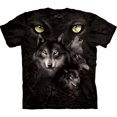 thumbnail image 1 of Black 100% Cotton Moon Eyes Collage Graphic T-Shirt, 1 of 1